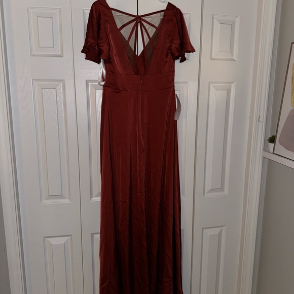 Azazie Lani Bridesmaid Dress - Terracotta - Picture 3 of 5